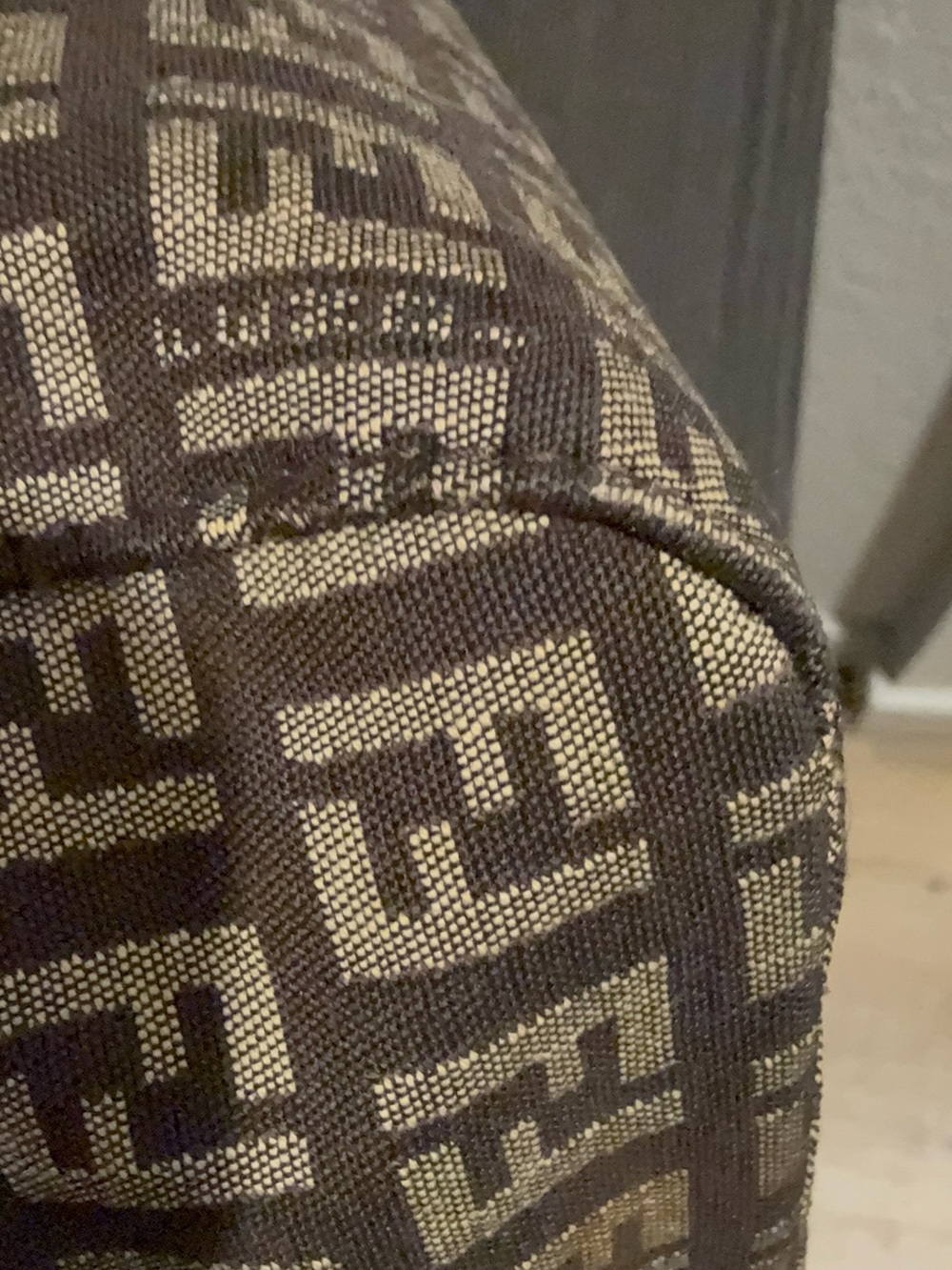 Fendi Brown Monogram Canvas and Leather Tote with Dark Brown Leather handles. - Picture 9 of 16